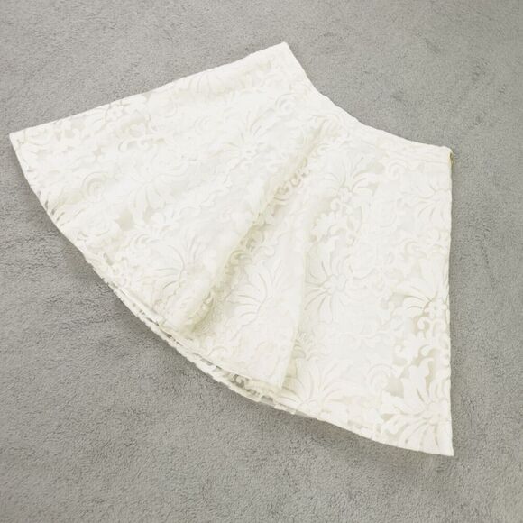 Draper James Skirt Womens 12 White Embroidered Overlay Mini Bridal - Picture 8 of 16